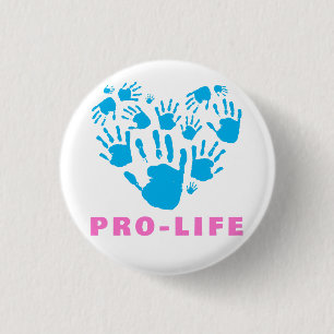 Pro-Life Handprint Heart – Value Life Awareness  Button