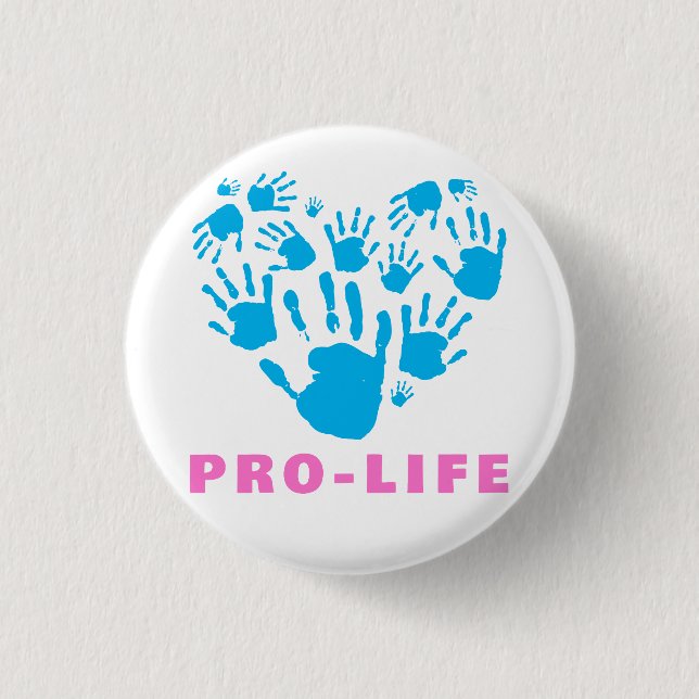 Pro-Life Handprint Heart – Value Life Awareness  Button (Front)