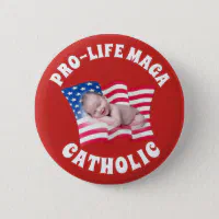  Pro-Life (Anti Abortion) Red White Blue Stars 1.25 Pinback  Button Pin : Clothing, Shoes & Jewelry