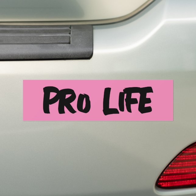 PRO LIFE PINK BUMPER STICKER (On Car)