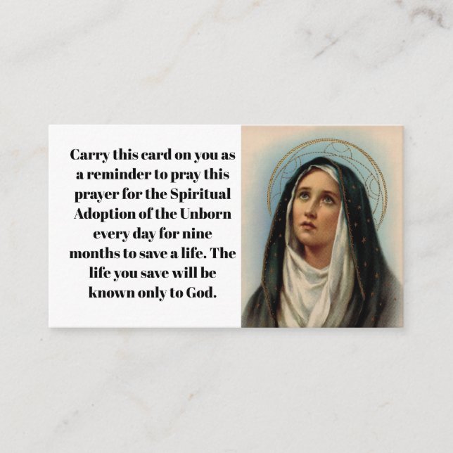 Pro-Life Prayer Card (Front)