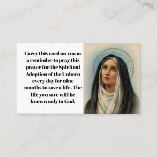 Pro-Life Prayer Card