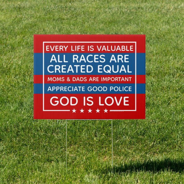 Pro-Life Pro-Family Christian Conservative Yard Sign (Insitu)