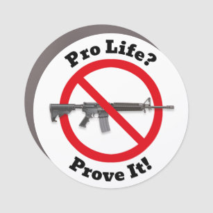 Pro Life? Prove It! - Gun Control Sticker Car Magnet