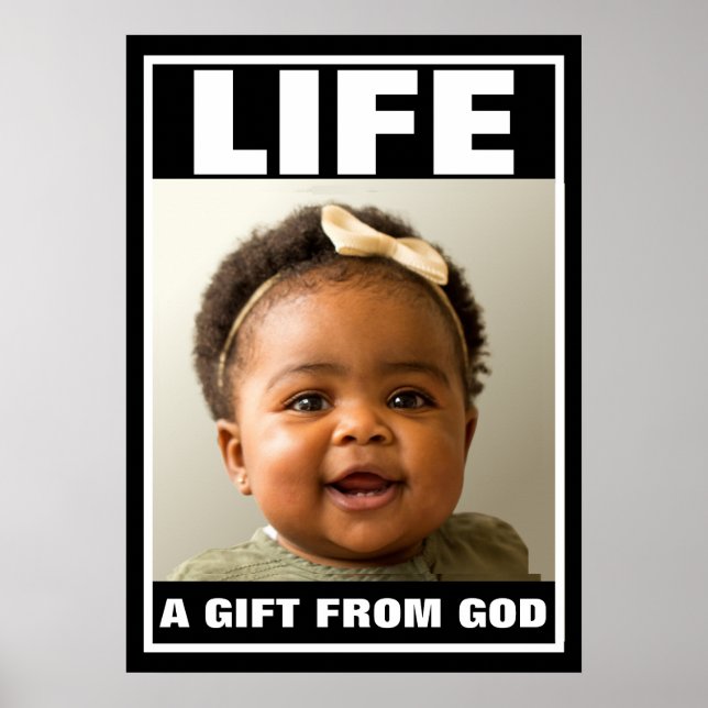 PRO-LIFE SMILING BLACK BABY GIRL POSTER (Front)