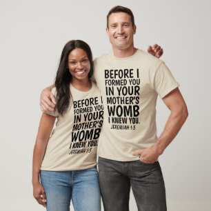PRO-LIFE T-Shirts, Jeremiah 1:5 T-Shirt