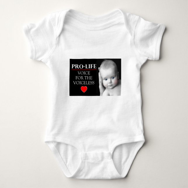 Pro-Life Voice for the Voiceless Baby Bodysuit (Front)