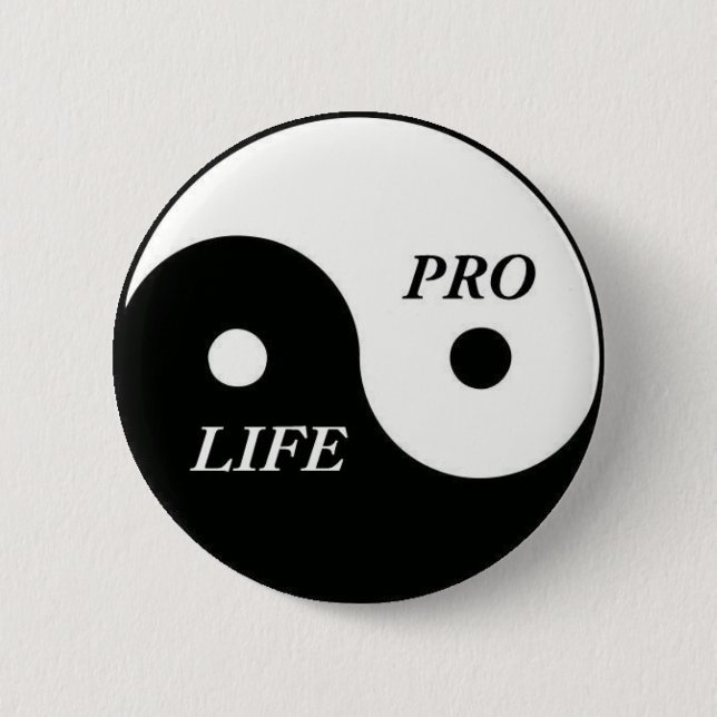 pro life Yin Yang Button (Front)