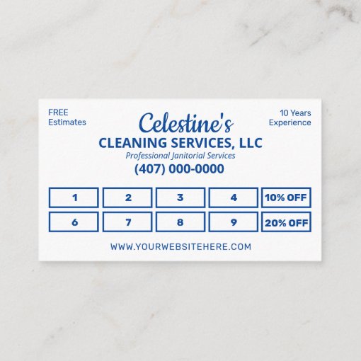 Pro Loyalty Cleaning/Janitorial Housekeeping Business Card | Zazzle