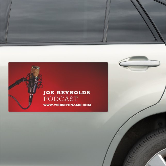 Pro Microphone, Podcaster, Podcast Car Magnet (In Situ)