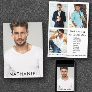 Pro Model Actor 4 Photos Modern Comp Card