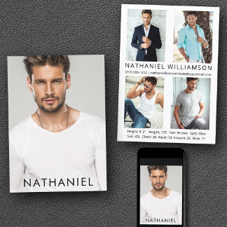 Pro Model Actor 5 Photos Comp Card