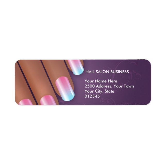 Pro Nail Salon Return Address Label (Front)