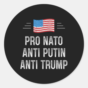 Pro Nato - Anti Putin - Anti Trump - Retro Style - Classic Round Sticker