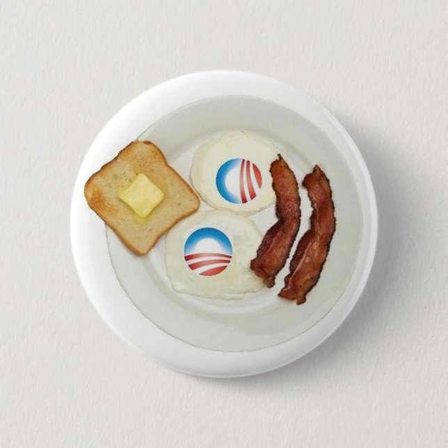 Pro-Obama 2012 Breakfast Button (Front)