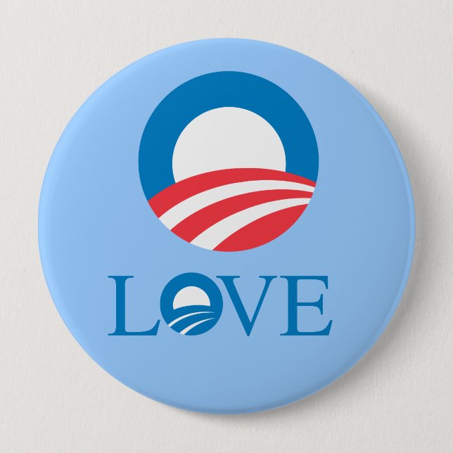 Pro-Obama - LOVE -- Button (Front)