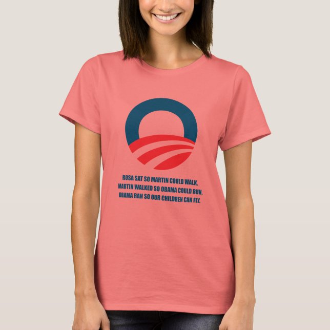 Pro-Obama - MARTIN WALKED SO OBAMA COULD RUN T-Shirt (Front)