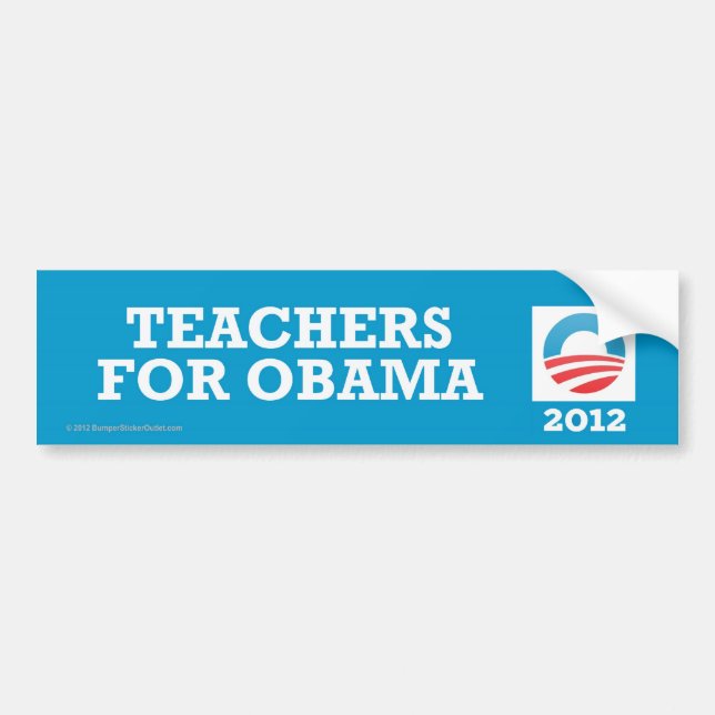 Pro-Obama Teachers For Obama Bumper Sticker (Front)