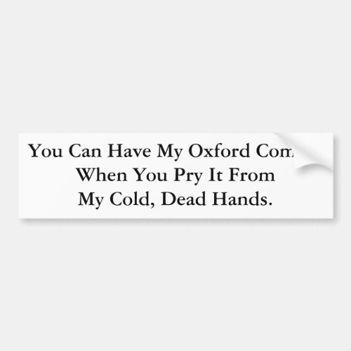 Pro Oxford Comma Bumper Sticker