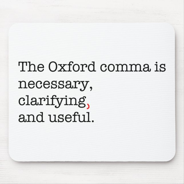 Pro-Oxford Comma Mouse Pad (Front)
