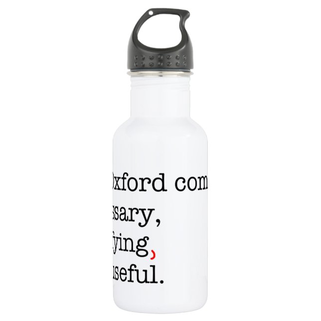 Pro-Oxford Comma Stainless Steel Water Bottle (Front)