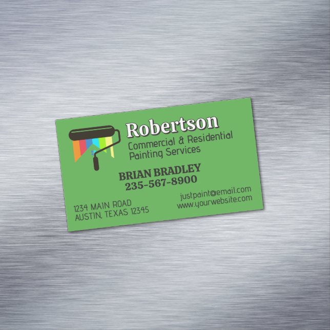 Pro Painter and Repair Services Business Card Magnet (In Situ)