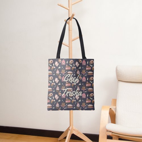 Pro Pastry Chef Iconic Dark BlueCustom Tote Bag