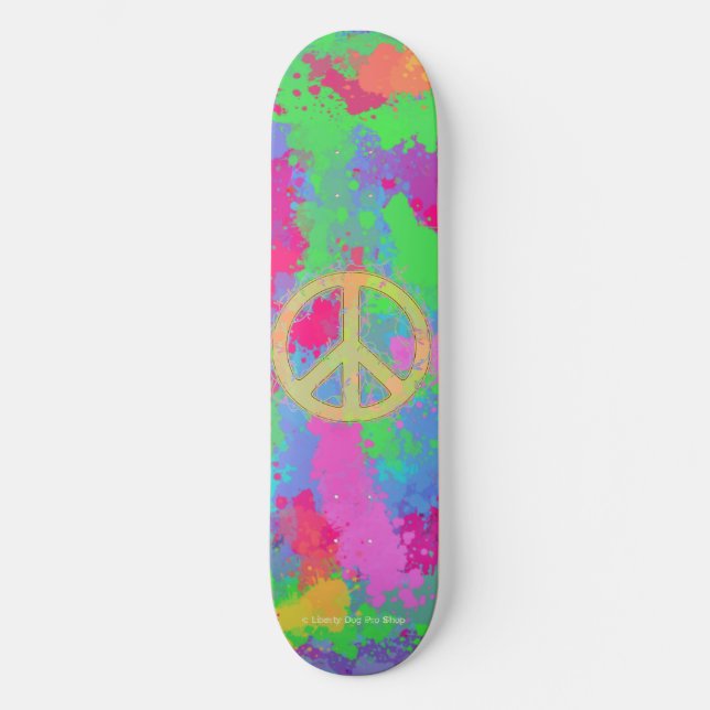 PRO PEACE SHREDDER SKATEBOARD - LIBERTY DOG PRO DECK (Front)