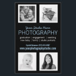 Pro Photographer Business Handout<br><div class="desc">Professional portrait photographers can easily create a printed flyer leaflet to handout or post on bulletin boards. Showcase your own favorite snapshots and memorable captures of your past clients from your photographic portfolio in this classy four photo flyer template. Modern, simple style with two square cropped photo frames with thin...</div>
