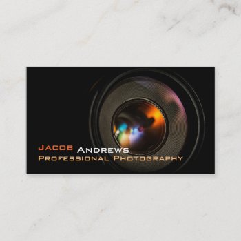 Pro Photography (camera Lens) Business Card by pixelholicBC at Zazzle