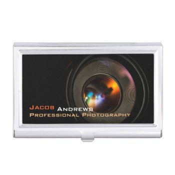 Pro Photography (camera Lens) Business Card Holder by pixelholicBC at Zazzle