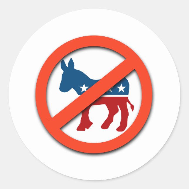 Pro-Republican / Anti-Democrat Classic Round Sticker (Front)