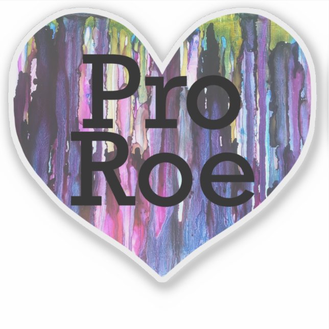Pro Roe Purple Alcohol Inks Heart Sticker (Front)