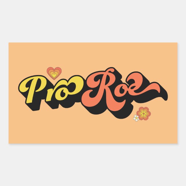 Pro Roe Retro Rectangular Sticker (Front)