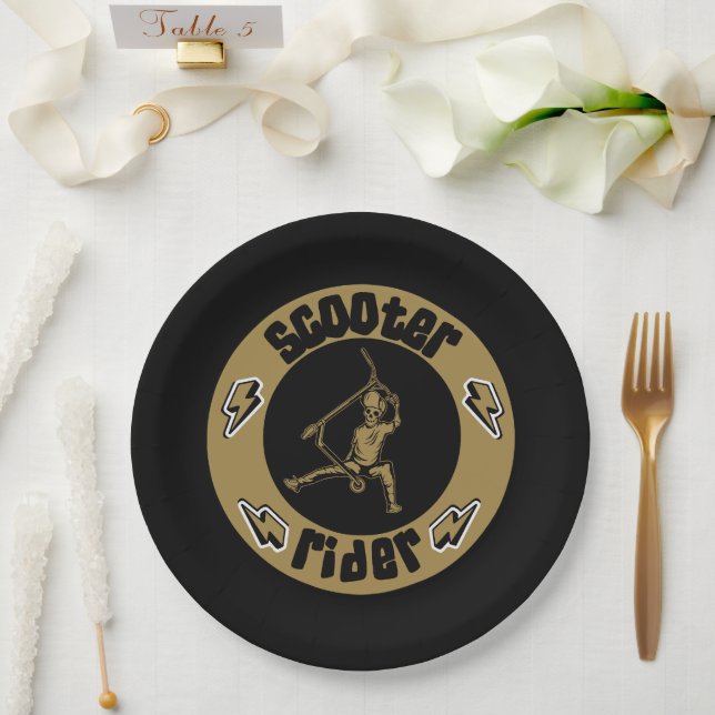 Pro Scooter Free Rider Tricks Paper Plates (Wedding)