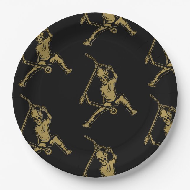 Pro Scooter Free Rider Tricks Paper Plates (Front)