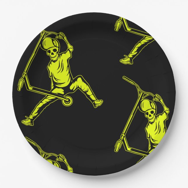 Pro Scooter Free Rider Tricks Paper Plates (Front)
