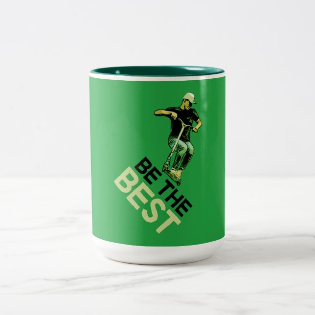 Pro Scooter Free Rider Tricks Two-Tone Coffee Mug (Center)