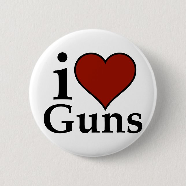 Pro Second Amendment: I Heart Guns Button (Front)