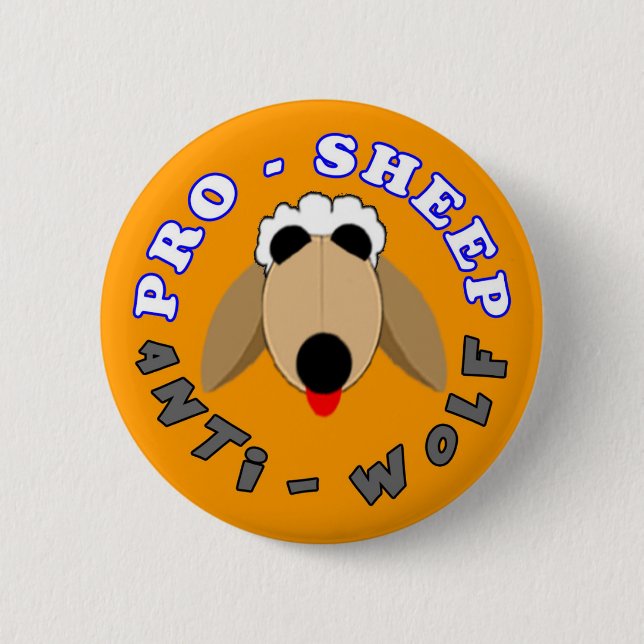 PRO-SHEEP/ANTI-WOLF - Perfect Strangers Button (Front)