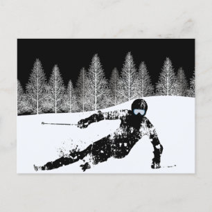 Pro Skier, Ski Snowboard Holiday Postcard