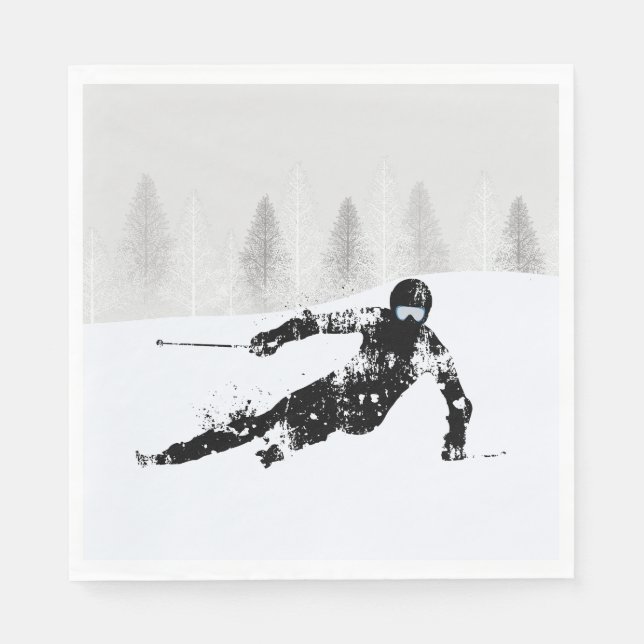 Pro Skier, Ski Snowboard Napkins (Front)