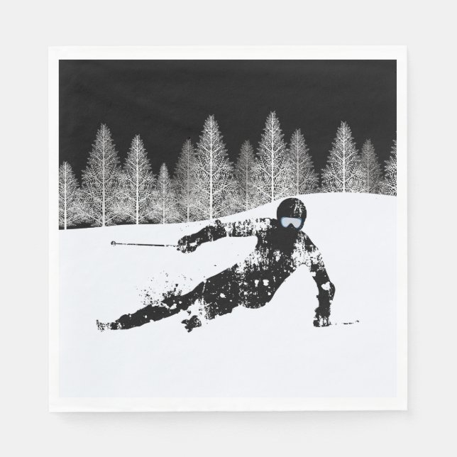 Pro Skier, Ski Snowboard Napkins (Front)