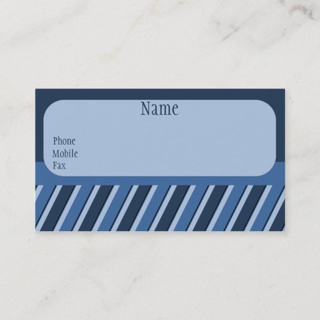 Pro Stripes Business Card, Blue Card (Front)