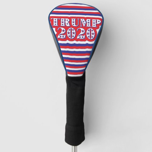 Pro Trump 2020 Retro Patriotic Stripes Golf Head Cover