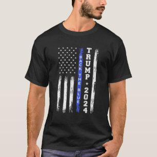 Pro Trump 2024 Back The Blue Thin Blue Line Americ T-Shirt