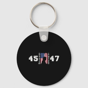Pro Trump 45 47 Patriotism Is Not Dead Vintage Fla Keychain