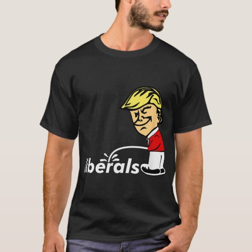 Pro Trump Anti Liberal Donald Trump Pissing on Lib T_Shirt