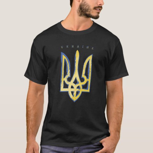 Pro Ukraine Support Flag Symbol Ukrainian Trident T_Shirt