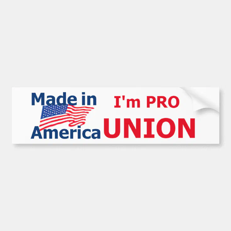 PRO UNION Bumper Sticker | Zazzle